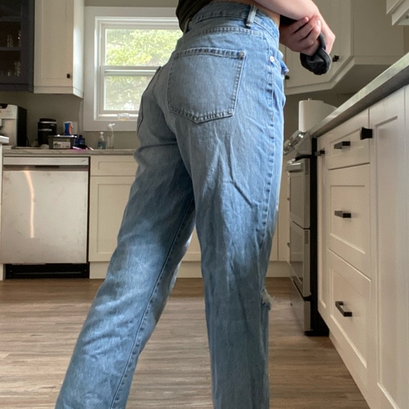 Garage Mom Ripped High Rise Jeans Button - Picture 3 of 5